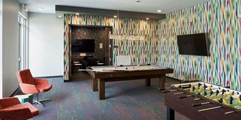 View of pool table